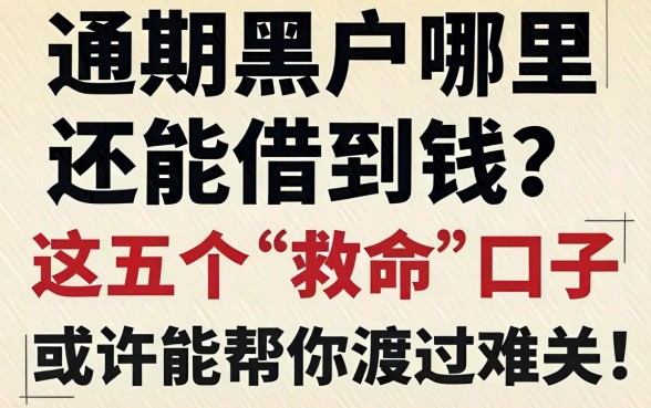 逾期黑户哪里还能借到钱？这五个“救命”口子或许能帮你渡过难关！