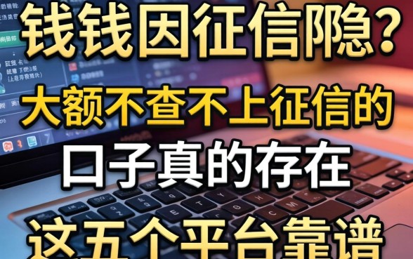 急需用钱却因征信受阻？大额不查不上征信的口子真的存在吗，这五个平台靠谱吗？