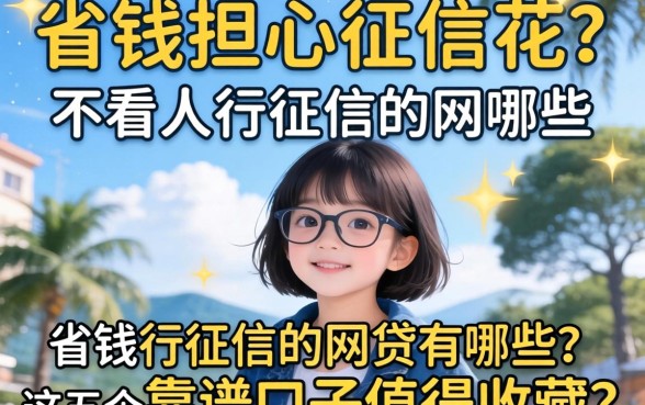 急需用钱却担心征信花?不看人行征信的网贷有哪些?这五个靠谱口子值得收藏