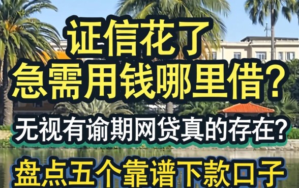 征信花了急需用钱哪里借？无视有逾期的网贷真的存在吗？盘点五个靠谱下款口子