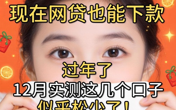 眼看就要过年了，现在网贷还能下款吗？12月份实测这几个口子似乎松了不少！