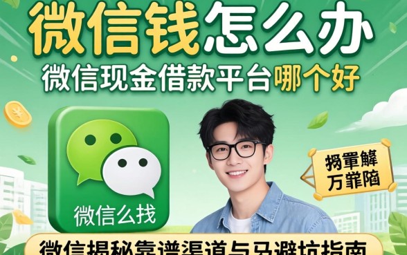 急需用钱怎么办?微信现金借款平台哪个好?揭秘靠谱渠道与避坑指南