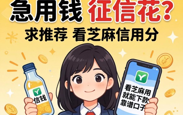 急用钱但征信花？求推荐几个看芝麻信用分就能下款的靠谱口子！