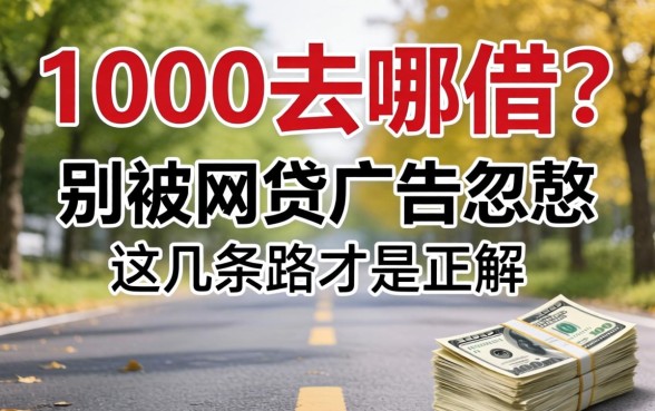 借1000去哪借？别被网贷广告忽悠，这几条路才是正解