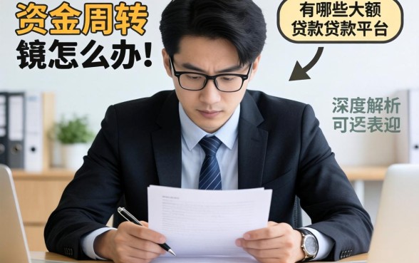 急需资金周转怎么办？有哪些大额的贷款平台可以贷款？深度解析五大靠谱渠道
