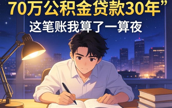70万公积金贷款30年，这笔账我算了一整夜