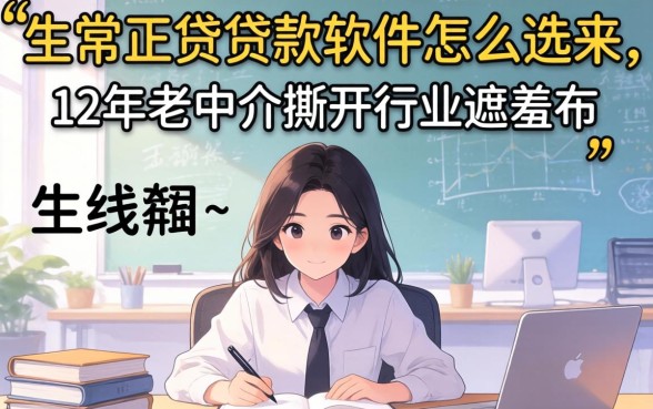 线上正规贷款软件怎么选？12年老中介撕开行业遮羞布