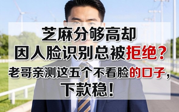 芝麻分够高却因人脸识别总被拒？老哥亲测这五个不看脸的口子，下款稳！