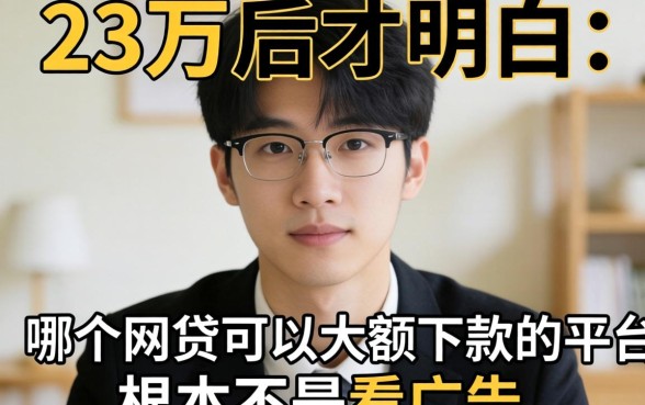 借了23万后才明白：哪个网贷可以大额下款的平台，根本不是看广告