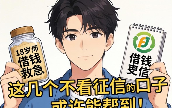 刚满18岁想借钱救急？这几个不看征信的口子或许能帮到你！