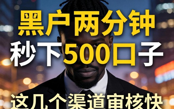 揭秘黑户两分钟秒下500的口子,这几个渠道审核快