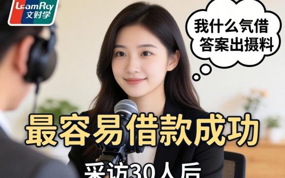 支付宝什么最容易借款成功？采访30人后答案出乎意料