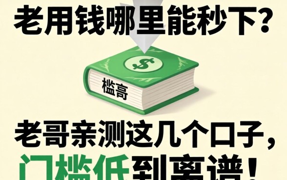 急用钱哪里能秒下？老哥亲测这几个口子，门槛低到离谱！