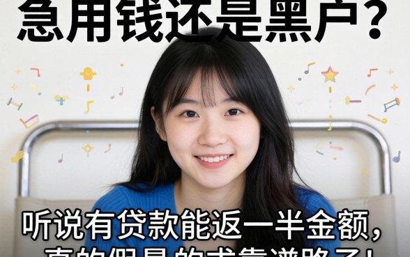 急用钱还是黑户?听说有贷款能返一半金额,真的假的?求靠谱路子!