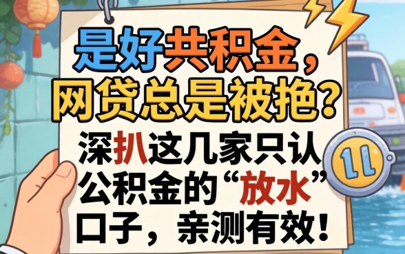 手里只有公积金，网贷总是被拒？深扒这几家只认公积金的“放水”口子，亲测有效！