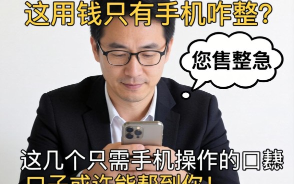 急用钱只有手机咋整？这几个只需手机操作的口子或许能帮到你！