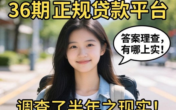 能分36期的正规贷款平台有哪些？我调查了半年，答案很现实