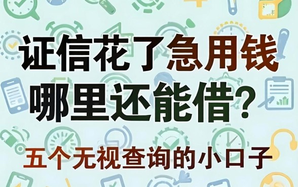 征信花了急用钱哪里还能借？分享五个无视查询的小众口子