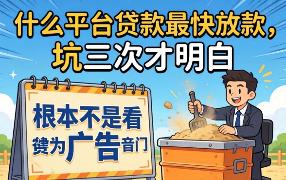 被坑三次才明白：什么平台贷款最快放款，根本不是看广告