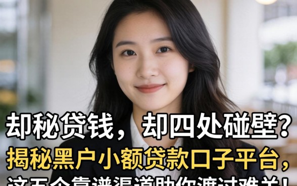 急需用钱却四处碰壁？揭秘黑户小额贷款口子平台，这五个靠谱渠道助你渡过难关！