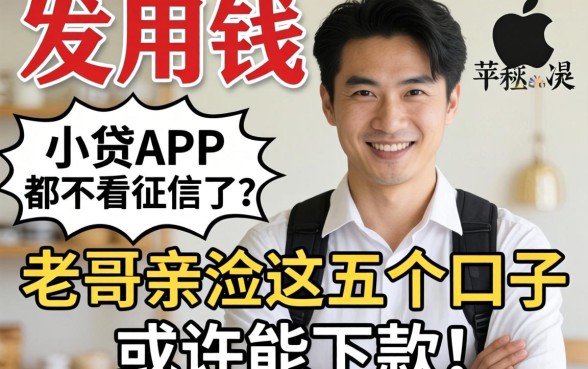 急用钱发现苹果手机里的小贷APP都不看征信了？老哥亲测这五个口子或许能下款！