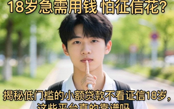 刚满18岁急需用钱又怕征信花？揭秘低门槛的小额贷款不看征信18岁，这些平台真的靠谱吗？