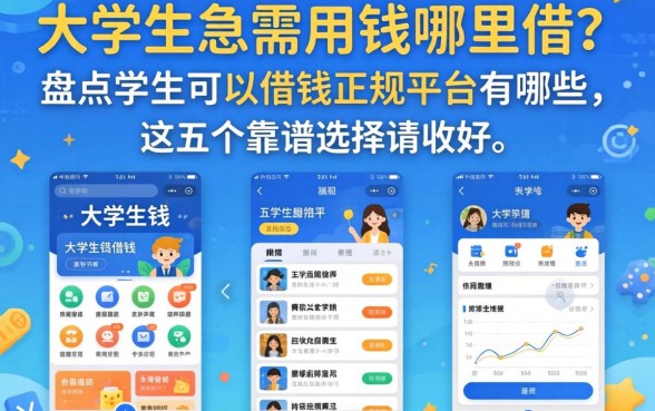 大学生急需用钱哪里借？盘点学生可以借钱的正规平台有哪些软件，这五个靠谱选择请收好