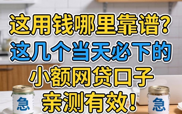 急用钱哪里靠谱?这几个当天必下的小额网贷口子亲测有效!
