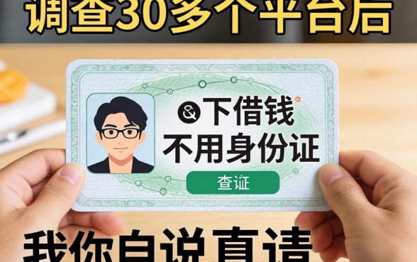 有什么app借钱不用身份证？调查了30多个平台后，我只能说真话